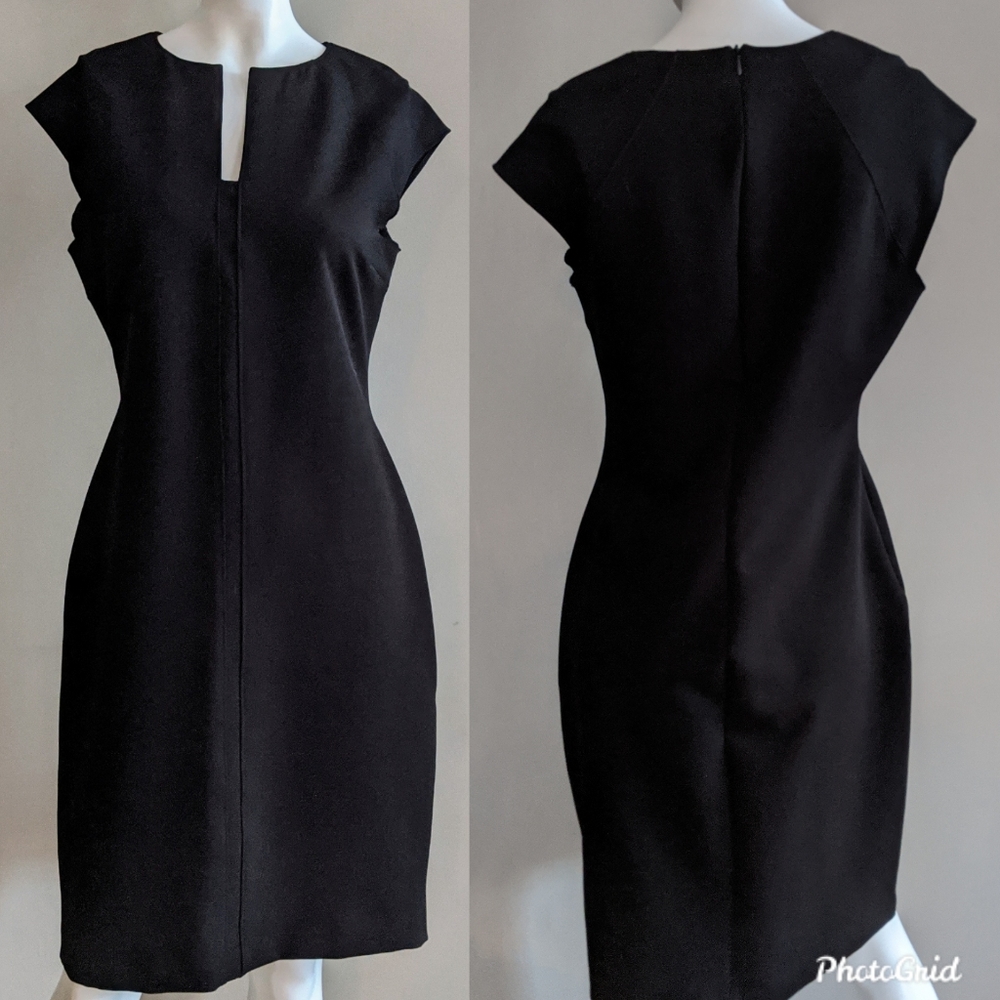{Zara} Black notched neckline shift dress